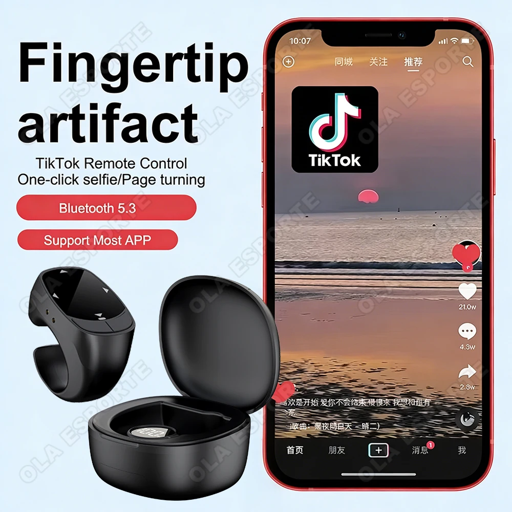 New Smart Fingertip Ring Remote Control Mouse Wireless Bluetooth Mobile Selfie Mice Selfie Video Automatic Page Turner Browsing
New Smart Fingertip Ring Remote Control Mouse Wireless Bluetooth Mobile Selfie Mice Selfie Video Automatic Page Turner Browsing