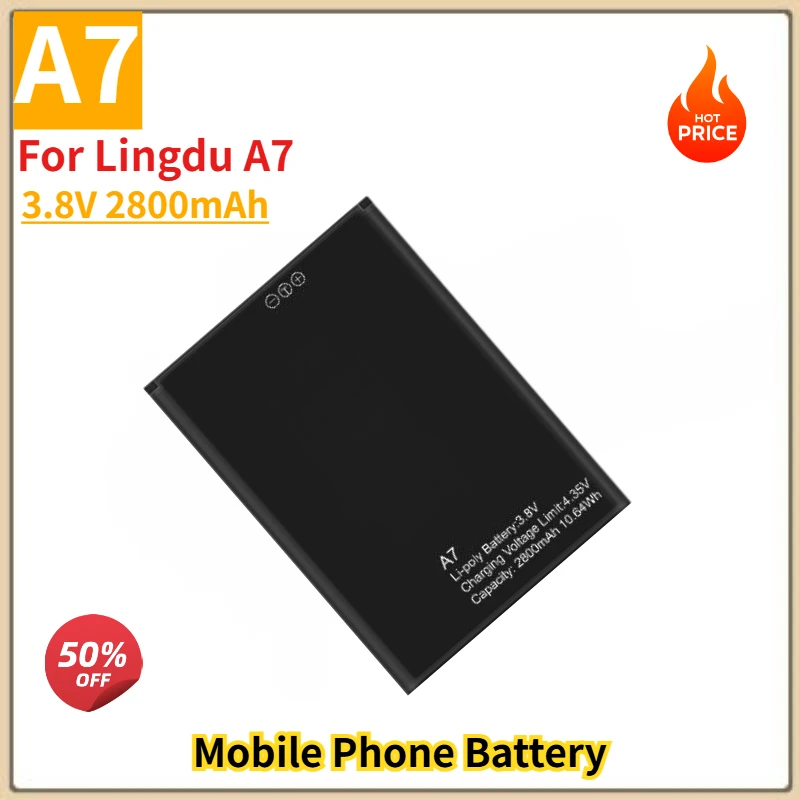 High Quality A7 High Quality Phone Battery 3.8V 2800mAh for Lingdu A7 Brand New Replacement Battery
High Quality A7 High Quality Phone Battery 3.8V 2800mAh for Lingdu A7 Brand New Replacement Battery