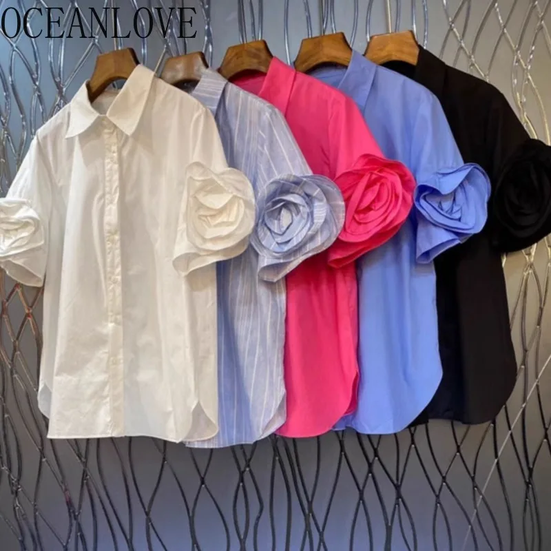 OCEANLOVE 3D Flowers Women Shirts&blouses Solid Vintage Korean Fashion Chic Blusas Feminina Elegant Loose Spring Summer Camisas
OCEANLOVE 3D Flowers Women Shirts&blouses Solid Vintage Korean Fashion Chic Blusas Feminina Elegant Loose Spring Summer Camisas