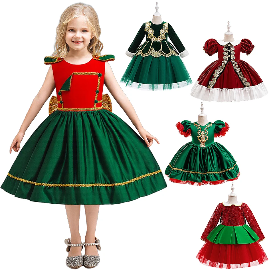 Child Christmas Party Red Green Sequin Mesh Princess Dress Kid Santa Claus Cosplay Frock Girls Carnival Performance Clothes 4-8Y
Child Christmas Party Red Green Sequin Mesh Princess Dress Kid Santa Claus Cosplay Frock Girls Carnival Performance Clothes 4-8Y