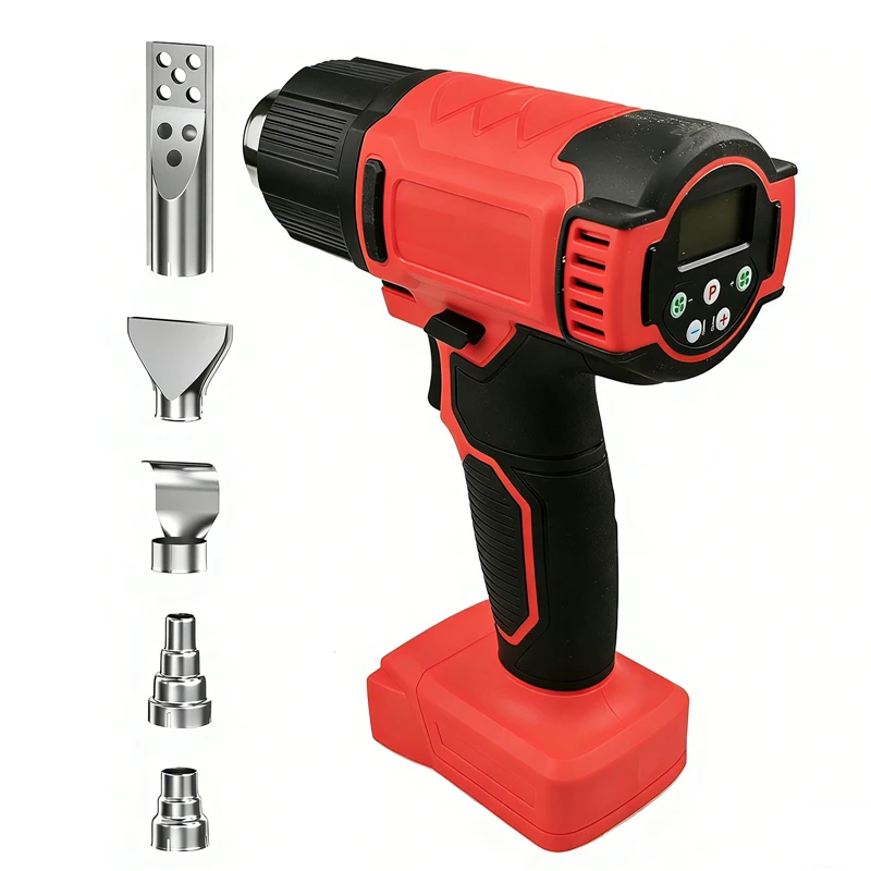 Cordless Heat Gun with LCD Display 60-540℃ Adjustable Hot Air Gun with 5pcs Nozzles for Makita/DEWALT/Milwaukee (No Battery)
Cordless Heat Gun with LCD Display 60-540℃ Adjustable Hot Air Gun with 5pcs Nozzles for Makita/DEWALT/Milwaukee (No Battery)