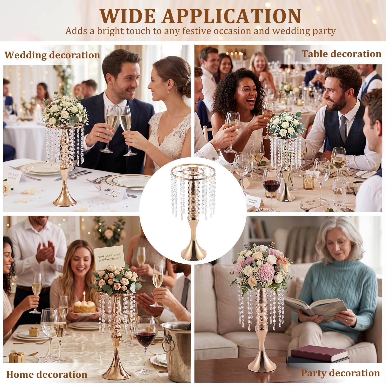 Tall Crystal Flower Stand Floral Vases Reusable Road Lead Flowers Candlestick Multi-Purpose for Wedding Party Home Decor
Tall Crystal Flower Stand Floral Vases Reusable Road Lead Flowers Candlestick Multi-Purpose for Wedding Party Home Decor
