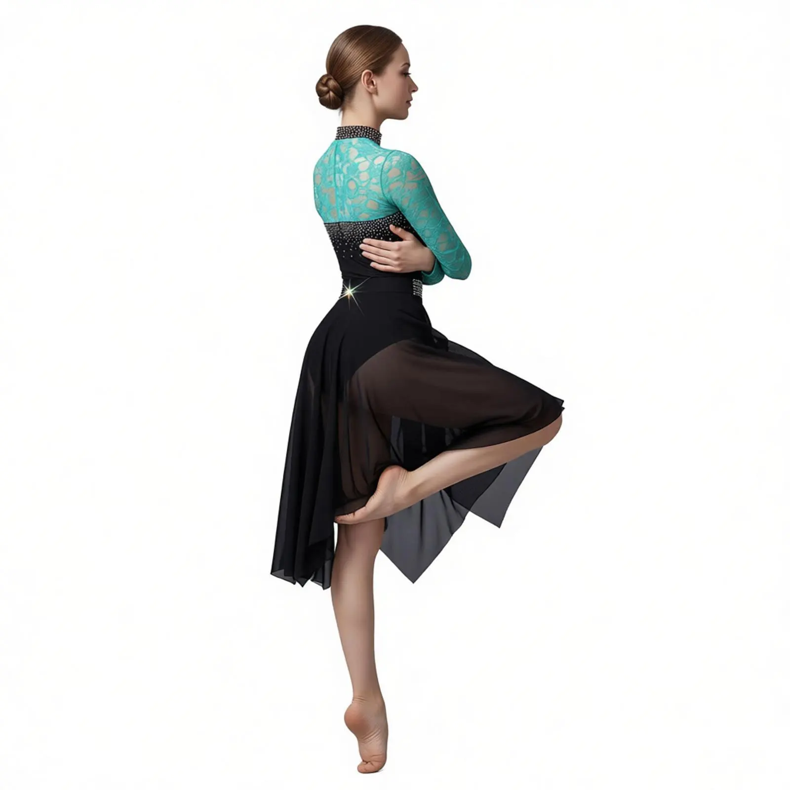 Women Figure Skating Waltz Dance Dress Floral Lace Mesh Rhinestones Bodysuit for Modern Lyrical Dance Asymmetrical Leotard Dress
Women Figure Skating Waltz Dance Dress Floral Lace Mesh Rhinestones Bodysuit for Modern Lyrical Dance Asymmetrical Leotard Dress