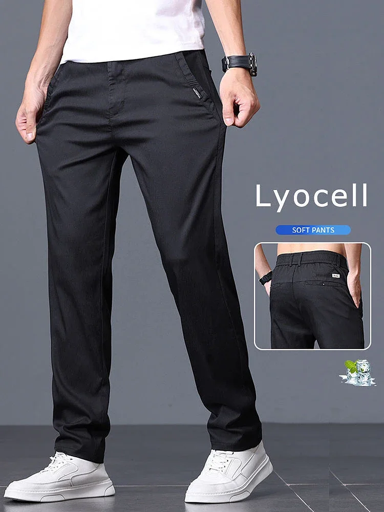 Summer Thin Lyocell Men's Pants Business Casual Straight Slim Pants Elastic Waist Classic Male Brand Clothes Trousers
Summer Thin Lyocell Men's Pants Business Casual Straight Slim Pants Elastic Waist Classic Male Brand Clothes Trousers