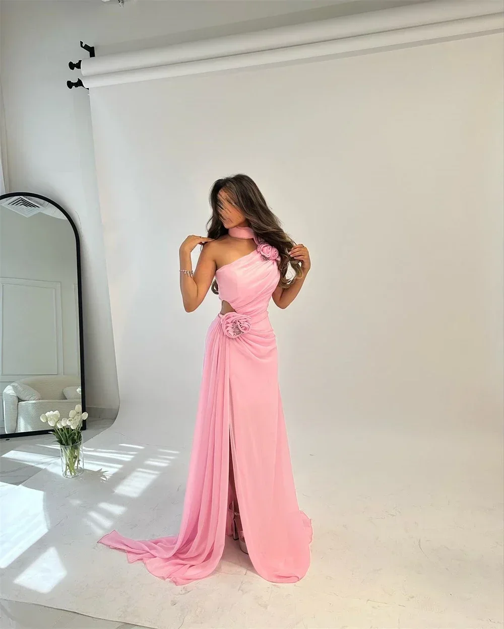 Customized Simple Exquisite High Quality Chiffon Handmade Pleat Flower A-line Halter Long Dresses Prom Dresses Modern Style Fas 
Customized Simple Exquisite High Quality Chiffon Handmade Pleat Flower A-line Halter Long Dresses Prom Dresses Modern Style Fas