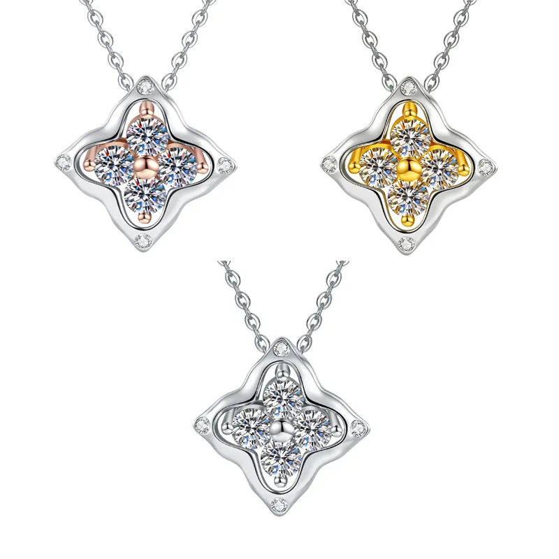 Four-leaf clover moissanite sterling silver S925 necklace for women, two-tone Korean style, high-end sparkling starry collarbone
Four-leaf clover moissanite sterling silver S925 necklace for women, two-tone Korean style, high-end sparkling starry collarbone
