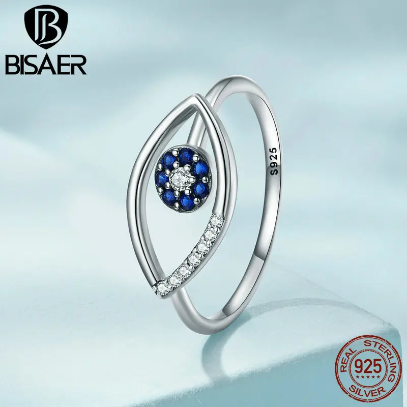 BISAER 925 Sterling Silver Devil's Eye Adjustable Ring Blue zircon Rings Size 5-9 Fine Jewelry For Engagement Party Women ECR875
BISAER 925 Sterling Silver Devil's Eye Adjustable Ring Blue zircon Rings Size 5-9 Fine Jewelry For Engagement Party Women ECR875