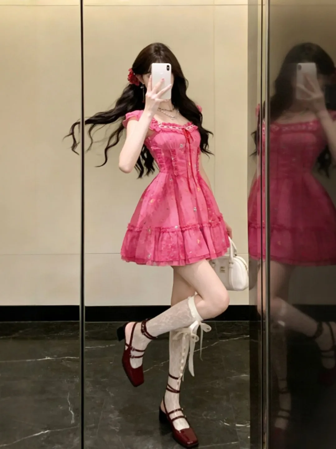 Princess Style Short Skirt Beautiful Floral Print Summer Dress Women's Fashionable Gathered Waist Puffy Skirt Casual Dress
Princess Style Short Skirt Beautiful Floral Print Summer Dress Women's Fashionable Gathered Waist Puffy Skirt Casual Dress