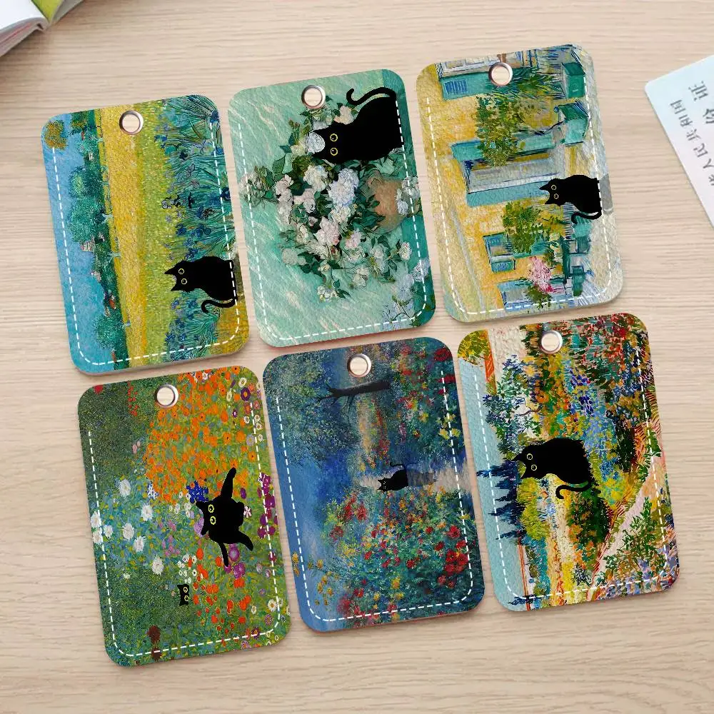 Держатель для карт доступа из искусственной кожи в стиле Ван Гога с забавным черным котом и брелком — защита для банковских карт, садов, чехла для автобусных карт
Держатель для карт доступа из искусственной кожи в стиле Ван Гога с забавным черным котом и брелком — защита для банковских карт, садов, чехла для автобусных карт