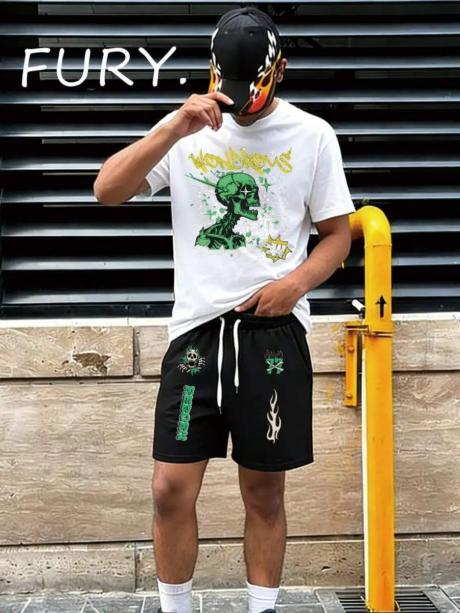 Mens Green Skeleton Flame Graphic T-Shirt And Shorts Set Streetwear Casual Sporty Two Piece Outfit
Mens Green Skeleton Flame Graphic T-Shirt And Shorts Set Streetwear Casual Sporty Two Piece Outfit