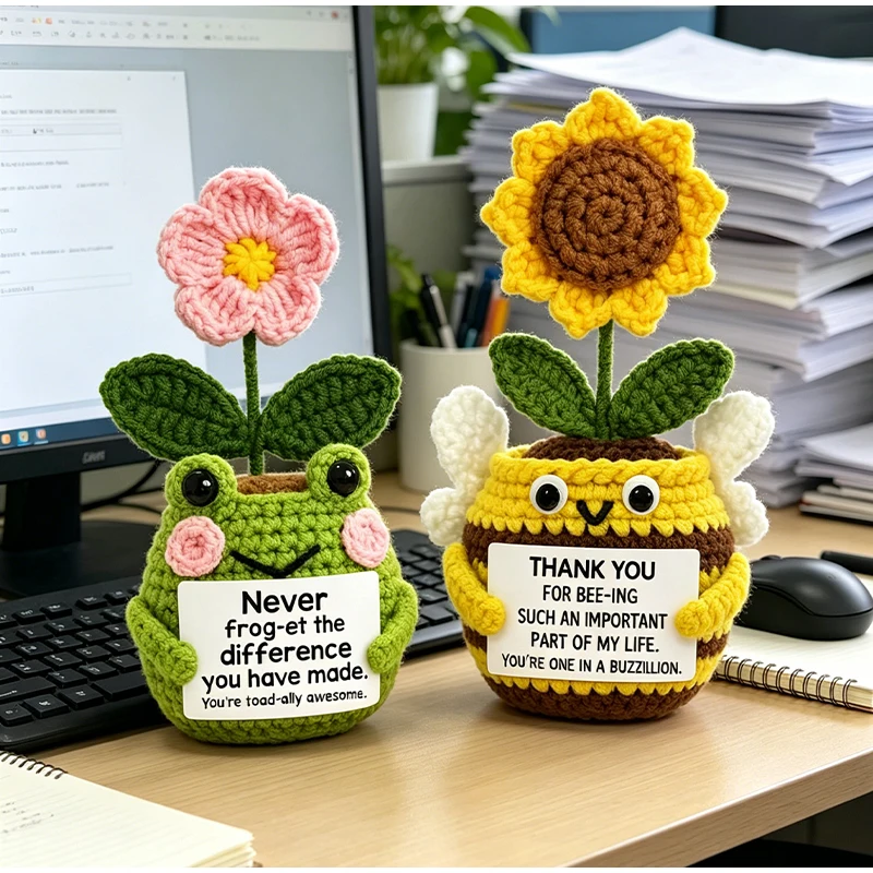 Weaving Potted Ornaments Hand Crocheting Sunflower Bee Flower Pots Woolen Finished Ornaments Gift Creative Desk Bookshelf Decor
Weaving Potted Ornaments Hand Crocheting Sunflower Bee Flower Pots Woolen Finished Ornaments Gift Creative Desk Bookshelf Decor