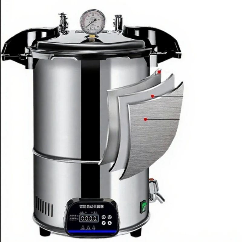 Portable Stainless Steel Autoclave - 8L/12L High Pressure Steam Sterilization Pot Sterilizer
Portable Stainless Steel Autoclave - 8L/12L High Pressure Steam Sterilization Pot Sterilizer