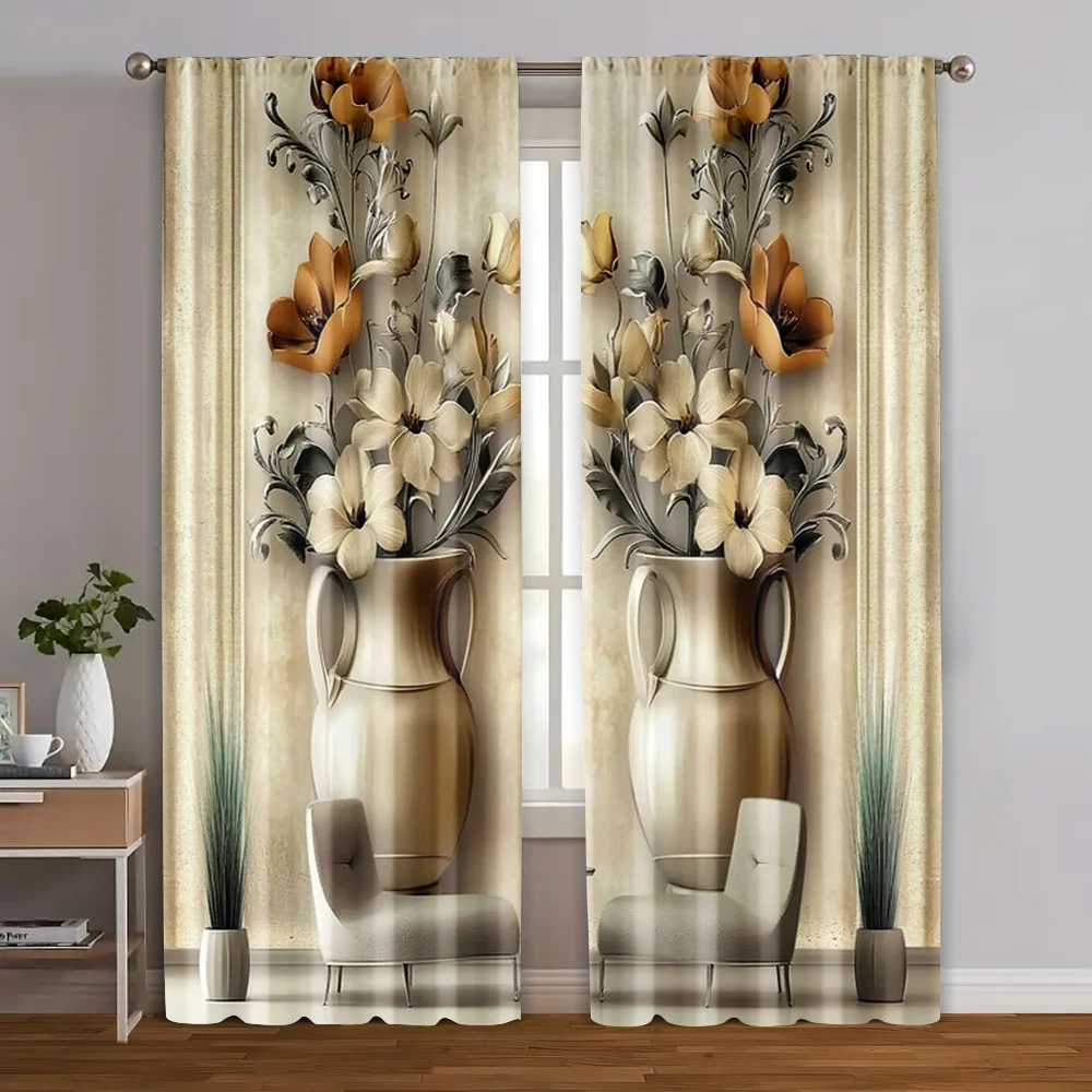 2pcs, Curtains 2D print Vase Floral Print Versatile Fabric (without rod) Outdoor Decorations Ldeal for Living Room and Bedroom
2pcs, Curtains 2D print Vase Floral Print Versatile Fabric (without rod) Outdoor Decorations Ldeal for Living Room and Bedroom