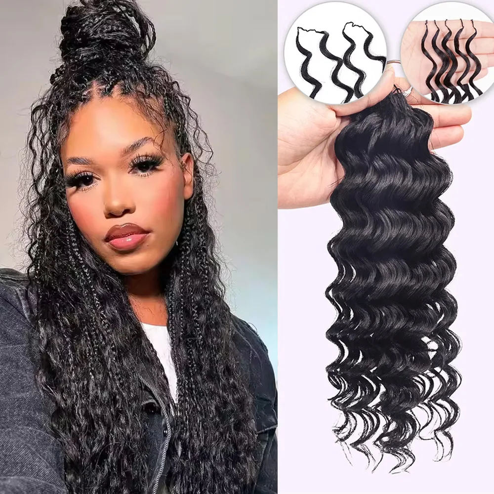 Deep Wave Crochet Human Hair Bundles 5 Packs Brazilian Raw Real Hair Extensions for Braid Weave Feather Line Virgin Feather Hair
Deep Wave Crochet Human Hair Bundles 5 Packs Brazilian Raw Real Hair Extensions for Braid Weave Feather Line Virgin Feather Hair