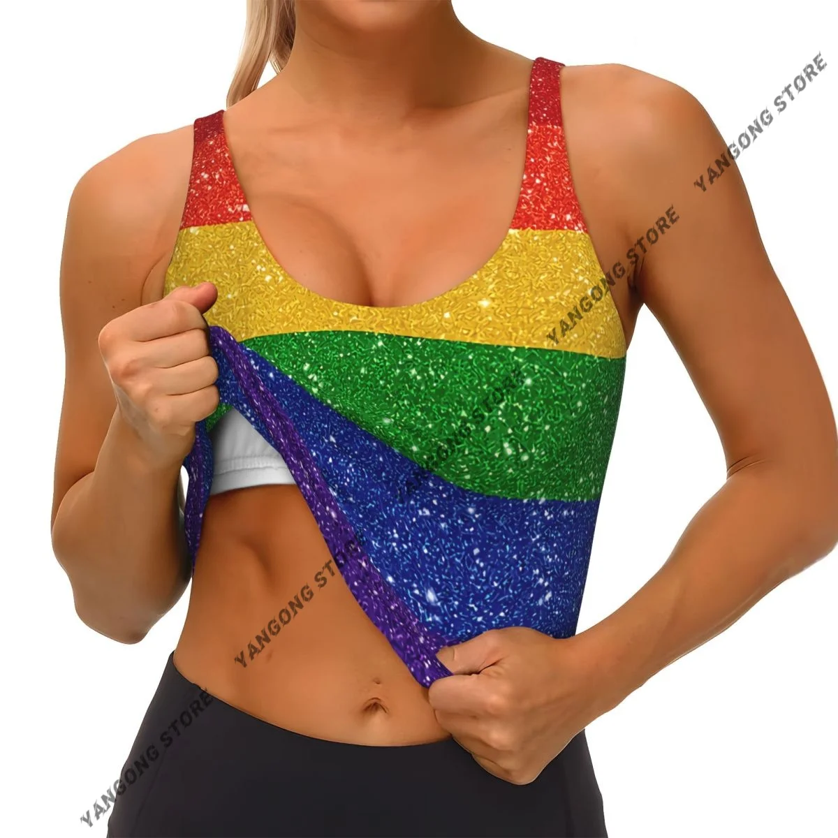Women Sexy Sports Vest Glitter Rainbow Pride Flag Female Streetwear Sport Lingerie Tee Crop Top
Women Sexy Sports Vest Glitter Rainbow Pride Flag Female Streetwear Sport Lingerie Tee Crop Top