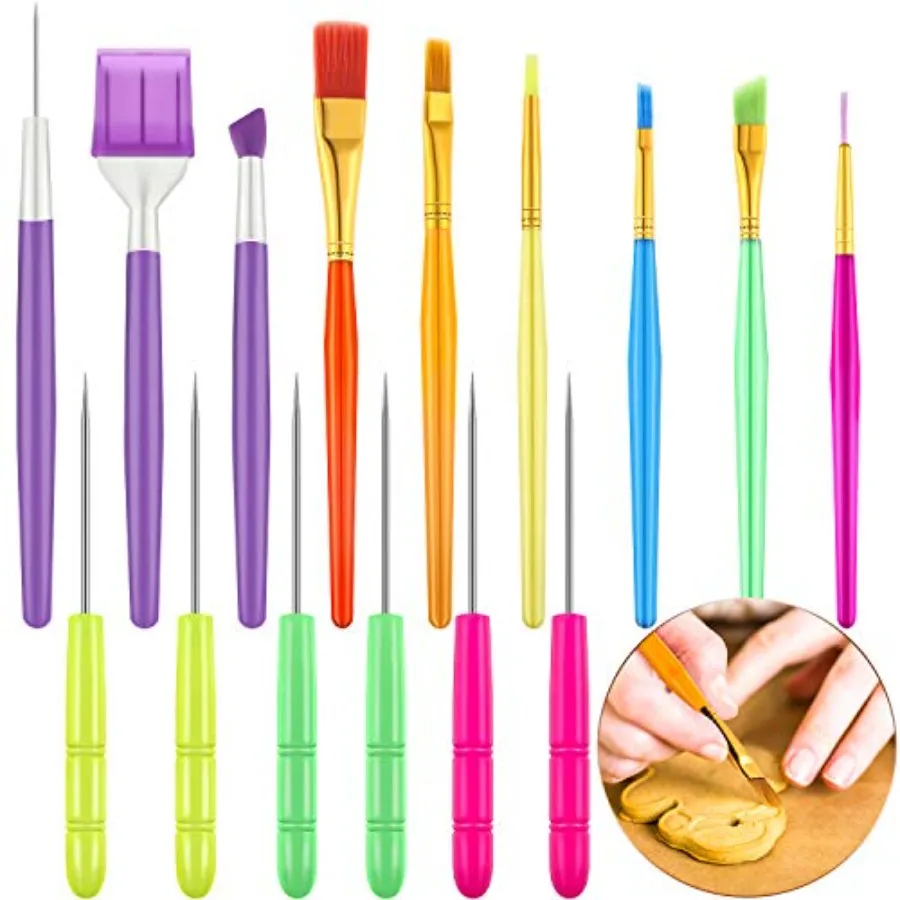 15 Pcs Cookie Decorating Supplies Tool Set Includes 6 Cookie Decorating Brushes 6 Sugar Stir Needle 3 Cake Scriber Tools for Ba
15 Pcs Cookie Decorating Supplies Tool Set Includes 6 Cookie Decorating Brushes 6 Sugar Stir Needle 3 Cake Scriber Tools for Ba