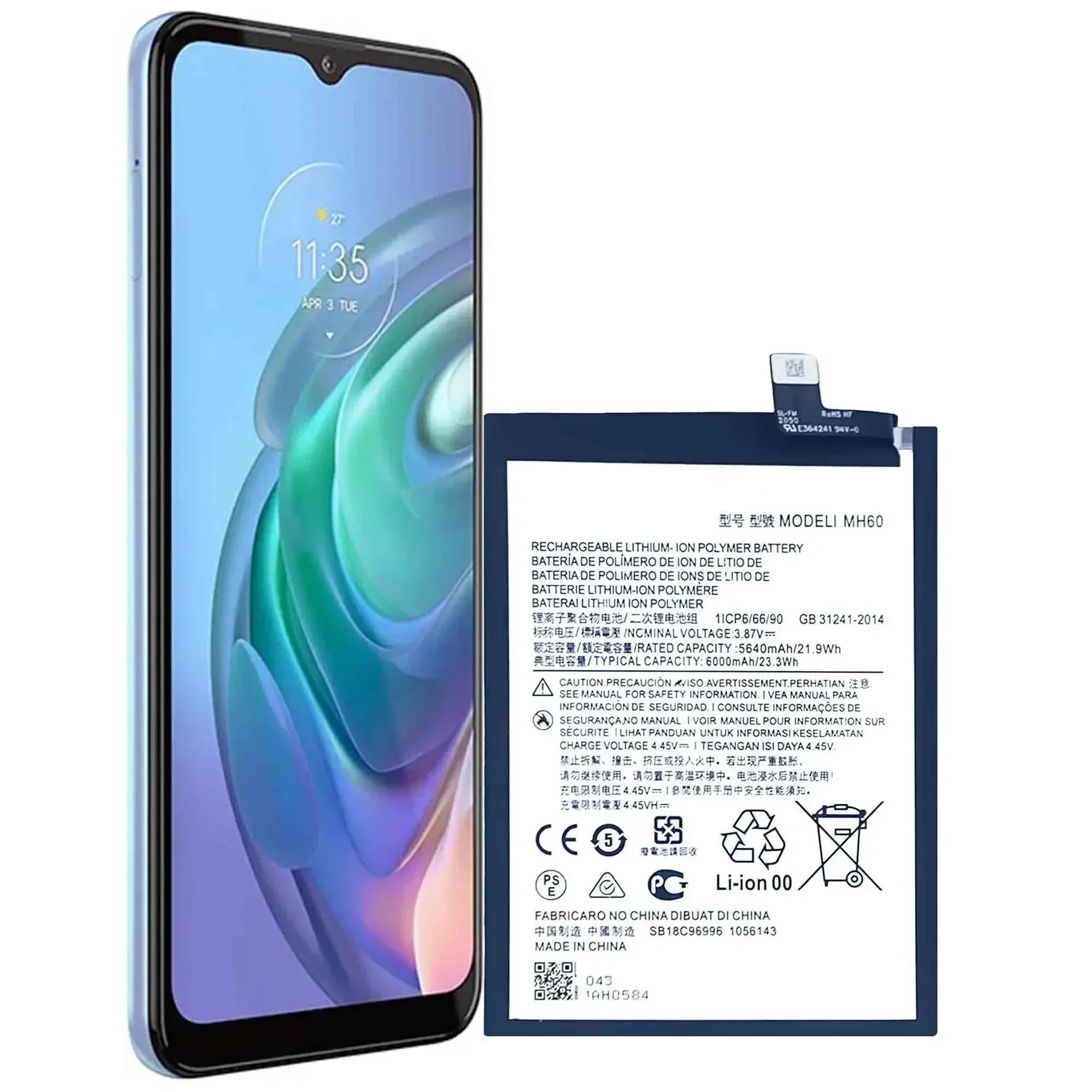 MH60 Высококачественная сменная батарея для Motorola G10 Power PAMR0O02IN PAMR0008IN 6000 мАч Большая емкость Последняя батарея
MH60 Высококачественная сменная батарея для Motorola G10 Power PAMR0O02IN PAMR0008IN 6000 мАч Большая емкость Последняя батарея