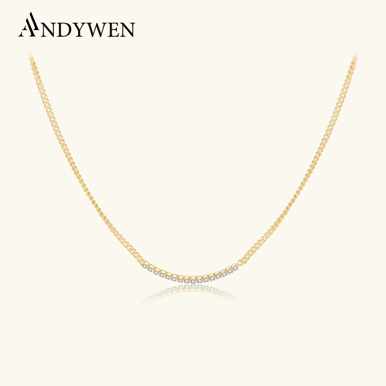 ANDYWEN New 925 Sterling Silver Gold 27mm Line Zircon Pendant Necklace Long Chain Choker Necklace 2025 Fashion Women Jewelry
ANDYWEN New 925 Sterling Silver Gold 27mm Line Zircon Pendant Necklace Long Chain Choker Necklace 2025 Fashion Women Jewelry