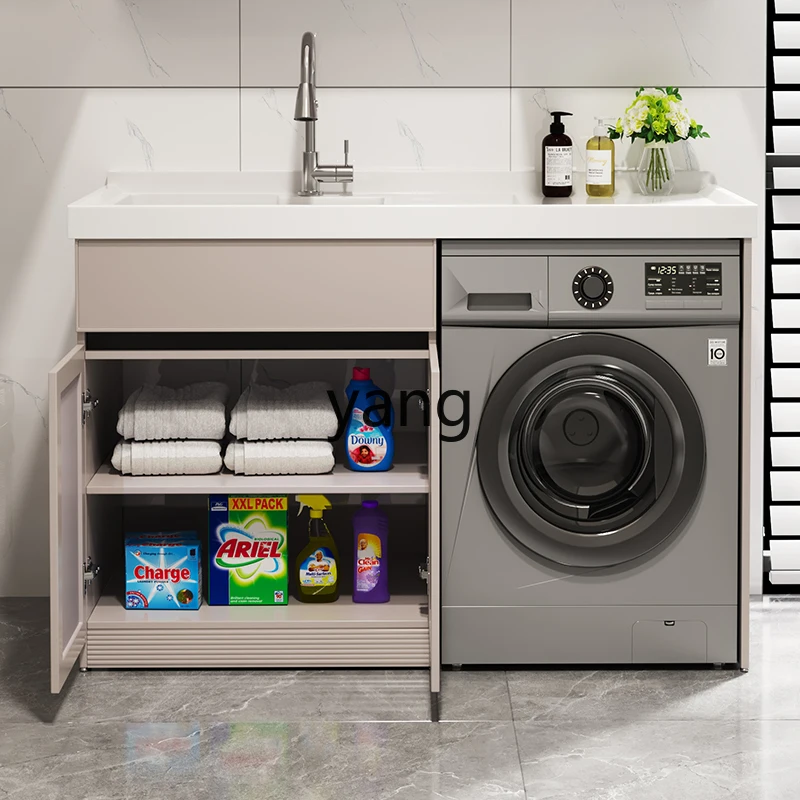 YJQ Balcony Laundry Cabinet Space Aluminum Drum Washing Machine Companion Integrated Basin with Washboard Sink
YJQ Balcony Laundry Cabinet Space Aluminum Drum Washing Machine Companion Integrated Basin with Washboard Sink
