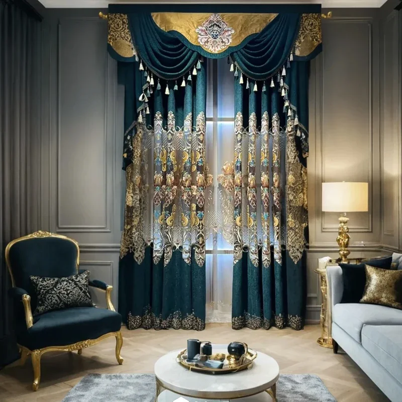 Embroidered Curtain Gauze Drapes Curtain for Living Dining Room Bedroom Chenille High Shading European Luxury Customized Size
Embroidered Curtain Gauze Drapes Curtain for Living Dining Room Bedroom Chenille High Shading European Luxury Customized Size