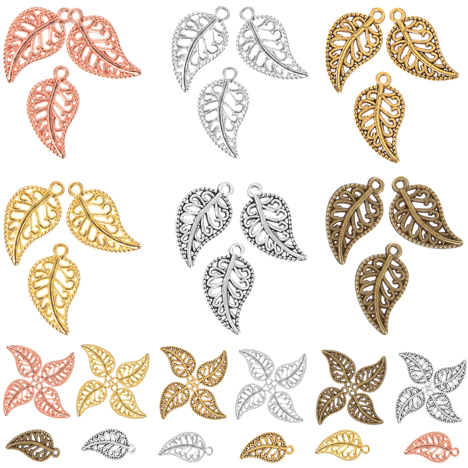 300pcs Alloy Jewelry Accessories Hollow Leaf Charms for DIY Earrings Necklace Bracelet Supplies Lightweight Zinc Metal Gifts
300pcs Alloy Jewelry Accessories Hollow Leaf Charms for DIY Earrings Necklace Bracelet Supplies Lightweight Zinc Metal Gifts