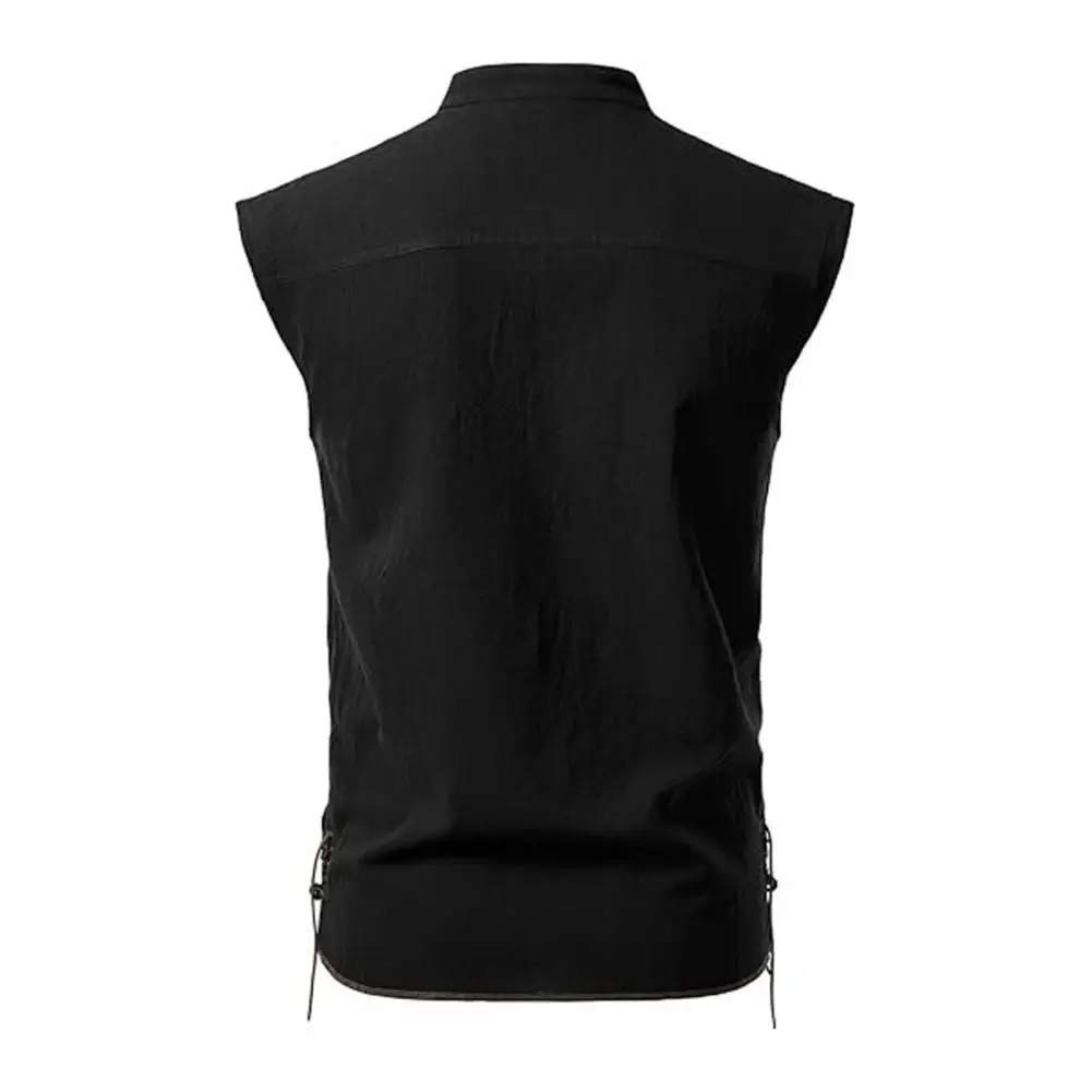 Sleeveless Casual Shirt Vintage Streetwear Men's Sleeveless Shirts Casual Band Collar Lace-up Top for Beach for Summer for Men
Sleeveless Casual Shirt Vintage Streetwear Men's Sleeveless Shirts Casual Band Collar Lace-up Top for Beach for Summer for Men