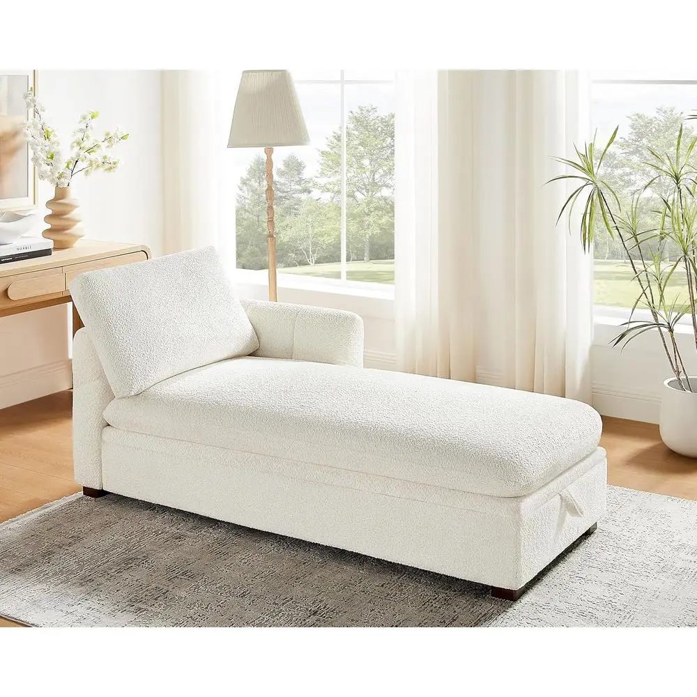 Oversized Chaise Lounge Chair with Storage, Thick Cushion, and Armrest for Living Room, Bedroom, or Office in White
Oversized Chaise Lounge Chair with Storage, Thick Cushion, and Armrest for Living Room, Bedroom, or Office in White