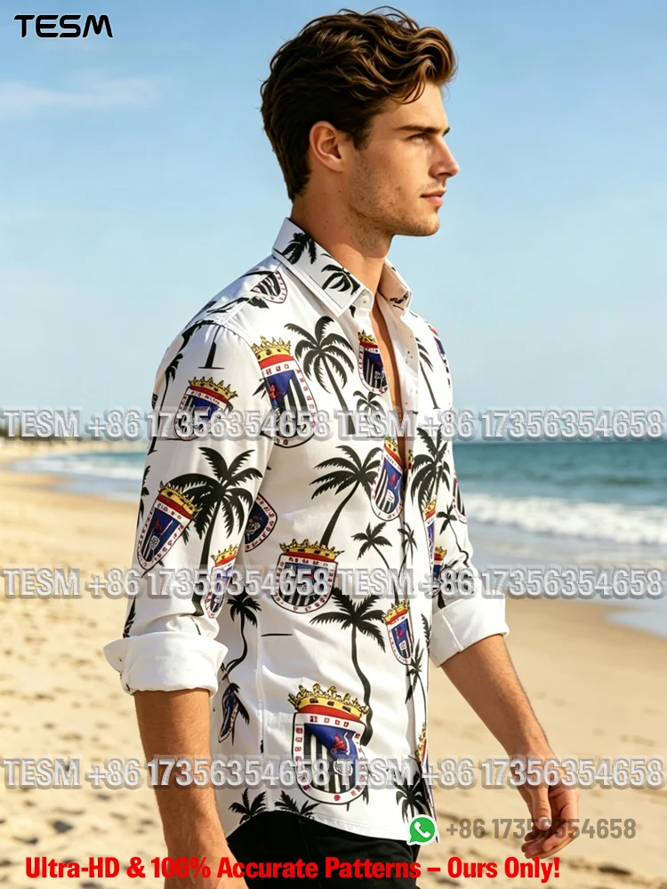 TESM Men Beach Shirt Summer Long-Sleeved Chiffon Style Hawaiian Seaside Shirt High-Definition Printed Tropical Plant Patterns
TESM Men Beach Shirt Summer Long-Sleeved Chiffon Style Hawaiian Seaside Shirt High-Definition Printed Tropical Plant Patterns