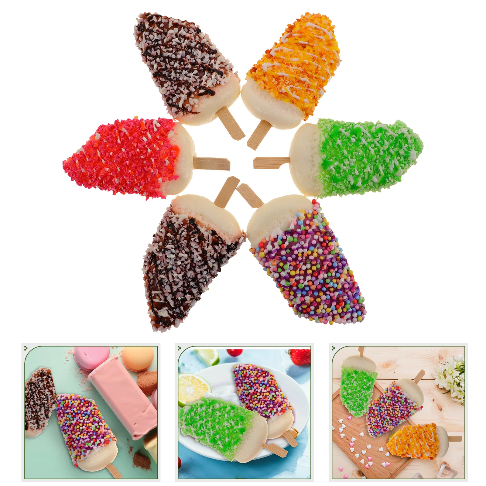 6 Pcs Simulated Ice Cream Fake Food Decor Lifelike Artificial Dessert Model PU Material Home Restaurant Party Props Educational
6 Pcs Simulated Ice Cream Fake Food Decor Lifelike Artificial Dessert Model PU Material Home Restaurant Party Props Educational