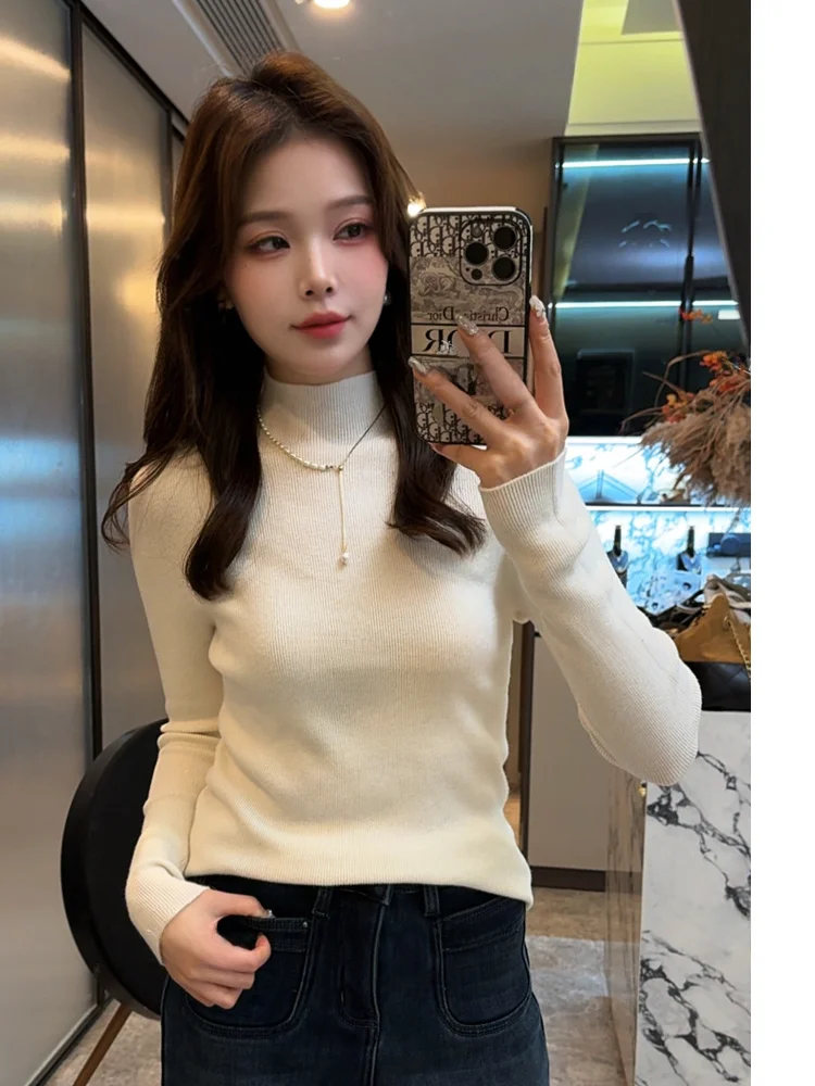 Warm Base Color Knitted Sweater f High Ne Slim Fit Women's Inner Wear Autumn Winter Pure Color Base irt XuanXuanChen
Warm Base Color Knitted Sweater f High Ne Slim Fit Women's Inner Wear Autumn Winter Pure Color Base irt XuanXuanChen