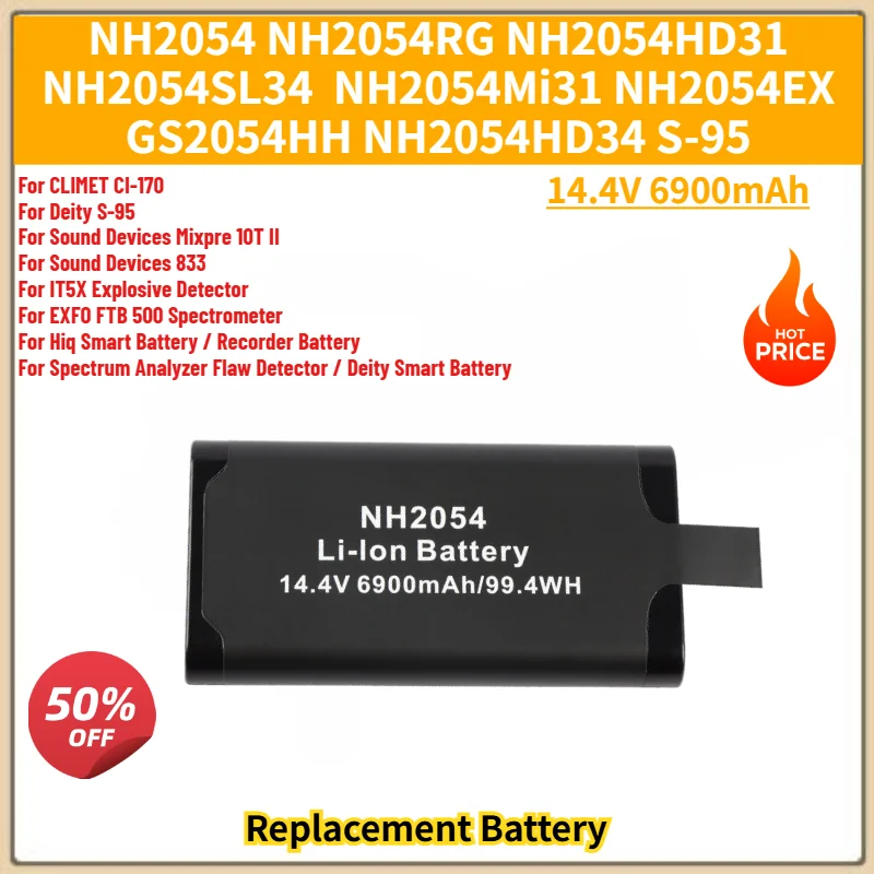 New NH2054 High Quality Battery 14.4V 6900mAh For CLIMET CI-170,Deity S-95 ,Sound Devices Mixpre 10T lI,Sound Devices 833,IT5X
New NH2054 High Quality Battery 14.4V 6900mAh For CLIMET CI-170,Deity S-95 ,Sound Devices Mixpre 10T lI,Sound Devices 833,IT5X