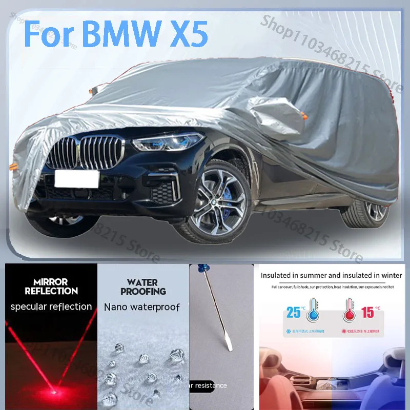 For BMW X5 Full Car cover with UV protection and Winter Insulation roles,Rainproof,Snowproof Ati-frost properties.
For BMW X5 Full Car cover with UV protection and Winter Insulation roles,Rainproof,Snowproof Ati-frost properties.