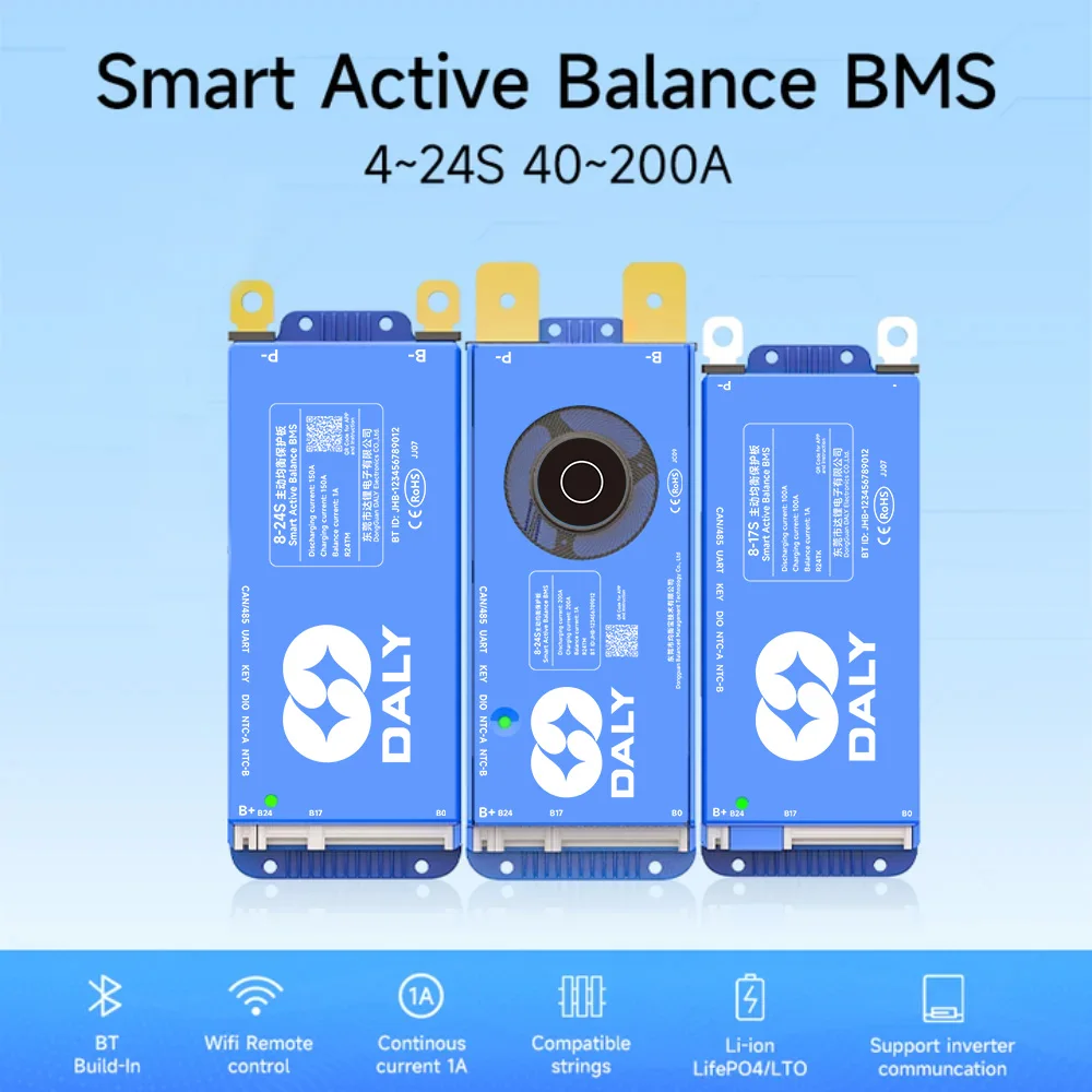 DALY Smart Active Balance BMS 1A Active Balance Bluetooth UART 40A 60A 100A 150A для Lifepo4 литий-ионный аккумулятор 18650
DALY Smart Active Balance BMS 1A Active Balance Bluetooth UART 40A 60A 100A 150A для Lifepo4 литий-ионный аккумулятор 18650
