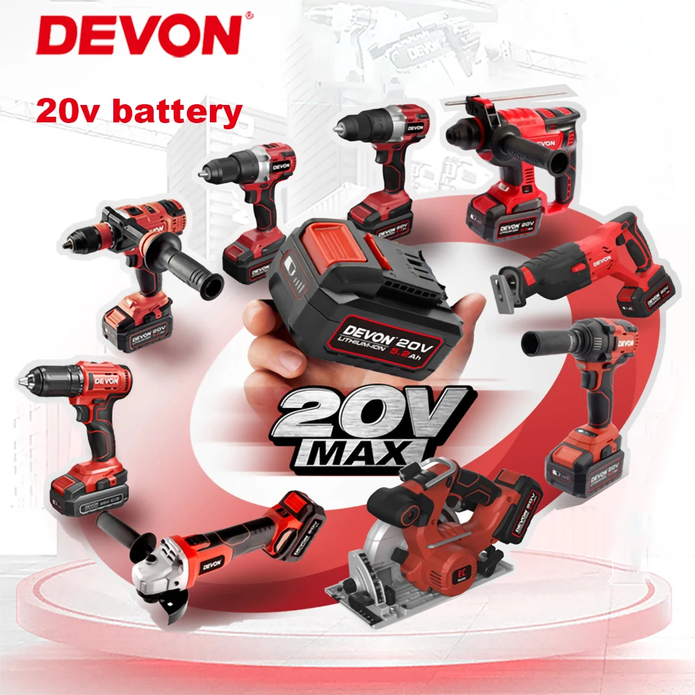 Devon High Performance Batrery Pack 20v 2Ah 4Ah 5Ah 5.2Ah Suit for 5203 2905 5733 5831 5401 Series Tools Universal Flex Platform
Devon High Performance Batrery Pack 20v 2Ah 4Ah 5Ah 5.2Ah Suit for 5203 2905 5733 5831 5401 Series Tools Universal Flex Platform