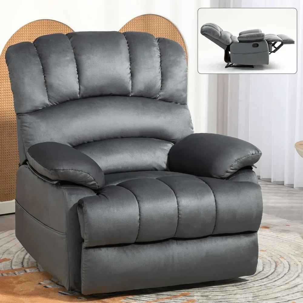 Large Manual Recliner, Soft Fabric Push Back Recliner with Padded Armrests and Backrest, Living Room Single Sofa Recliner
Large Manual Recliner, Soft Fabric Push Back Recliner with Padded Armrests and Backrest, Living Room Single Sofa Recliner