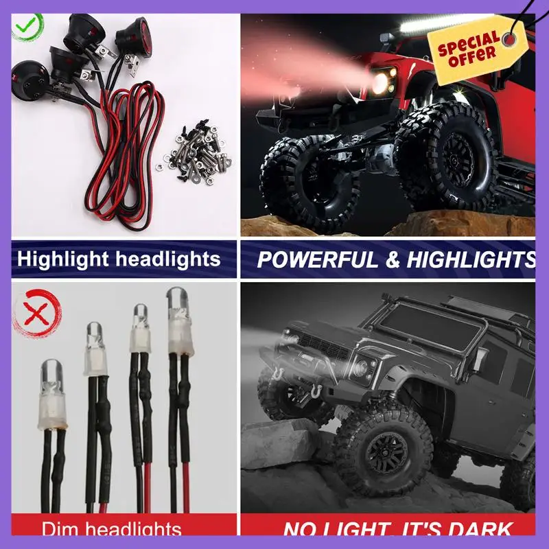 -A96Z светодиодные фары, прожекторы для TRX-4 TRX6 Axial SCX10 SCX24 1/10 1/24, декоративные детали для радиоуправляемых автомобилей и грузовиков, 4 светодиода
-A96Z светодиодные фары, прожекторы для TRX-4 TRX6 Axial SCX10 SCX24 1/10 1/24, декоративные детали для радиоуправляемых автомобилей и грузовиков, 4 светодиода