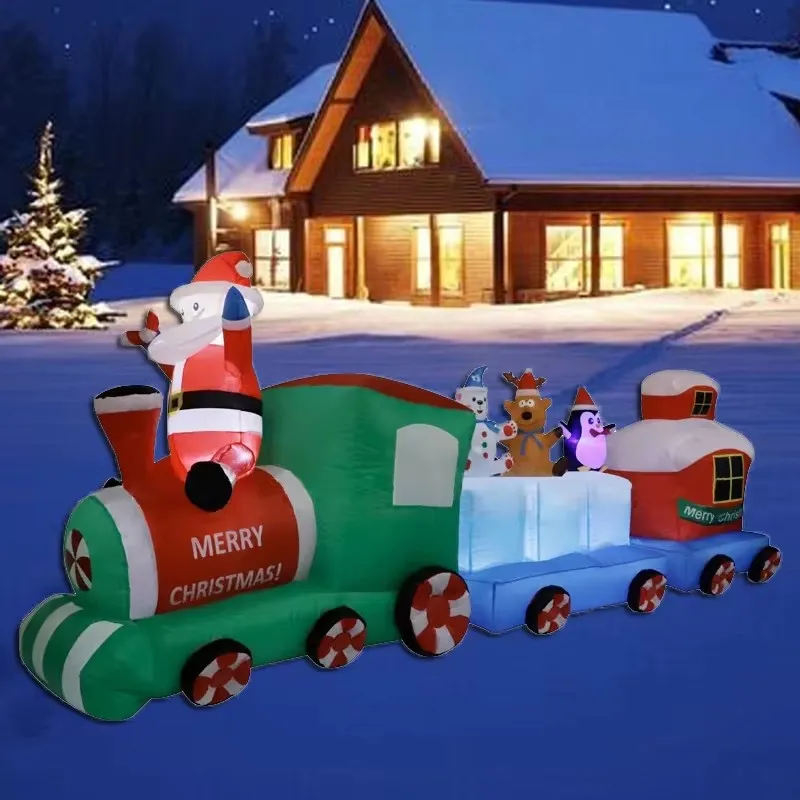 Giant Christmas Inflatable Train LED Lights Inflatable Ornament Intdoor Decoration New Year Holiday Party Outdoor Decor 2.7M
Giant Christmas Inflatable Train LED Lights Inflatable Ornament Intdoor Decoration New Year Holiday Party Outdoor Decor 2.7M