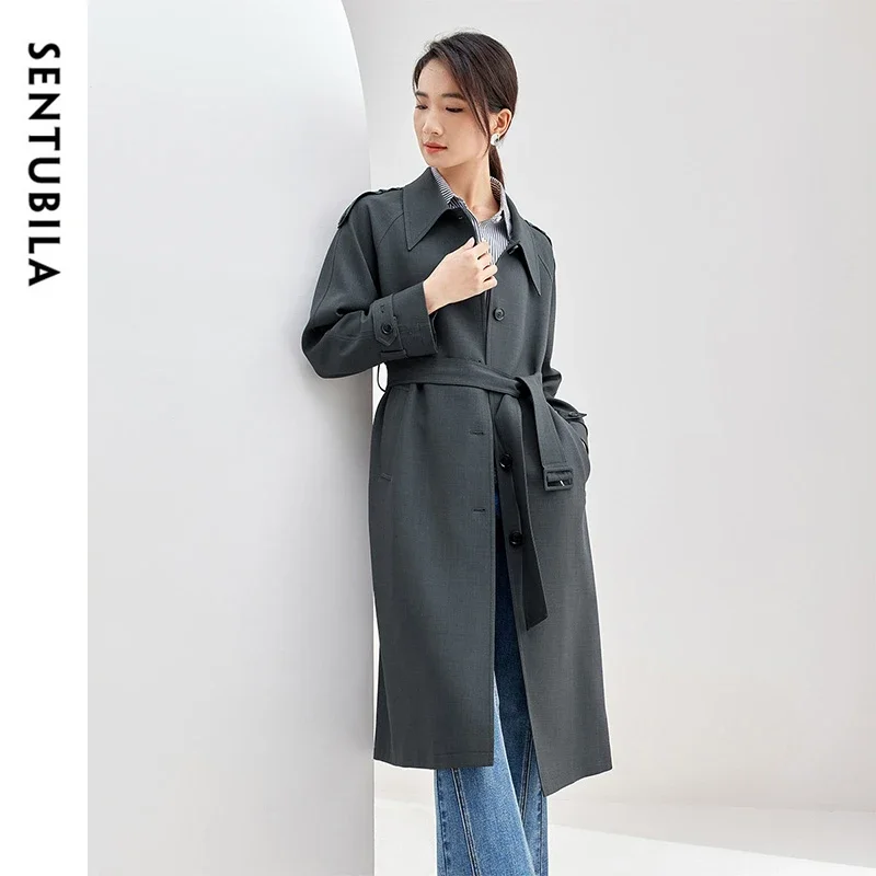 SENTUBILA Korean Style Trench Women 2024 Autumn Winter Office Lady Turn Down Collar Long Sleeve with Belt Outerwears 143F57996X
SENTUBILA Korean Style Trench Women 2024 Autumn Winter Office Lady Turn Down Collar Long Sleeve with Belt Outerwears 143F57996X