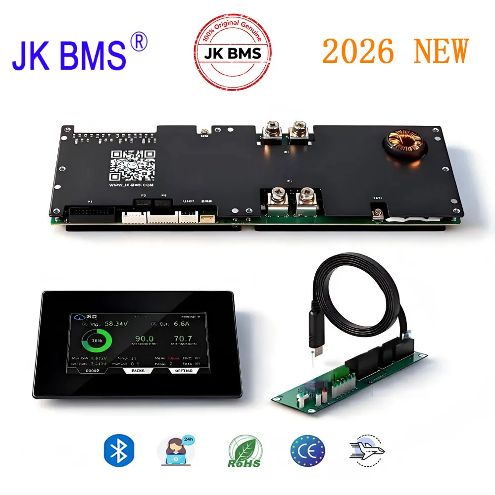 JK New 16S 48V 300A Smart BMS 1A Auto Active Balancing Bluetooth CAN RS485 for LiFePO4 Industrial Commercial Energy Storage
JK New 16S 48V 300A Smart BMS 1A Auto Active Balancing Bluetooth CAN RS485 for LiFePO4 Industrial Commercial Energy Storage
