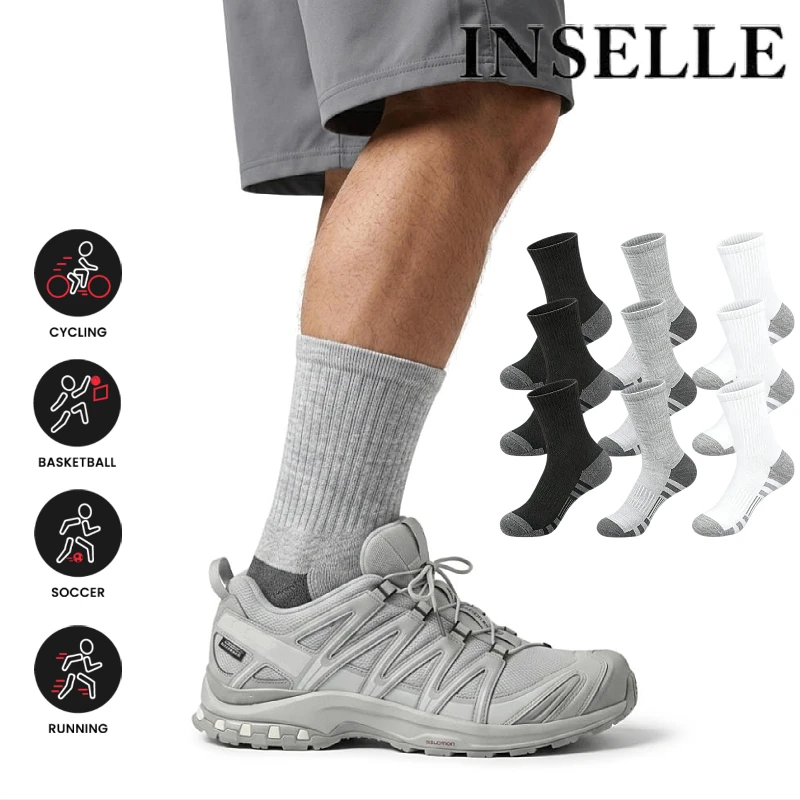 INSELLE Men's Professional Sports Socks, Towel Bottom, Shock Absorbent, Buffer, Arch Protection, Odor proof, Sweat wicking
INSELLE Men's Professional Sports Socks, Towel Bottom, Shock Absorbent, Buffer, Arch Protection, Odor proof, Sweat wicking