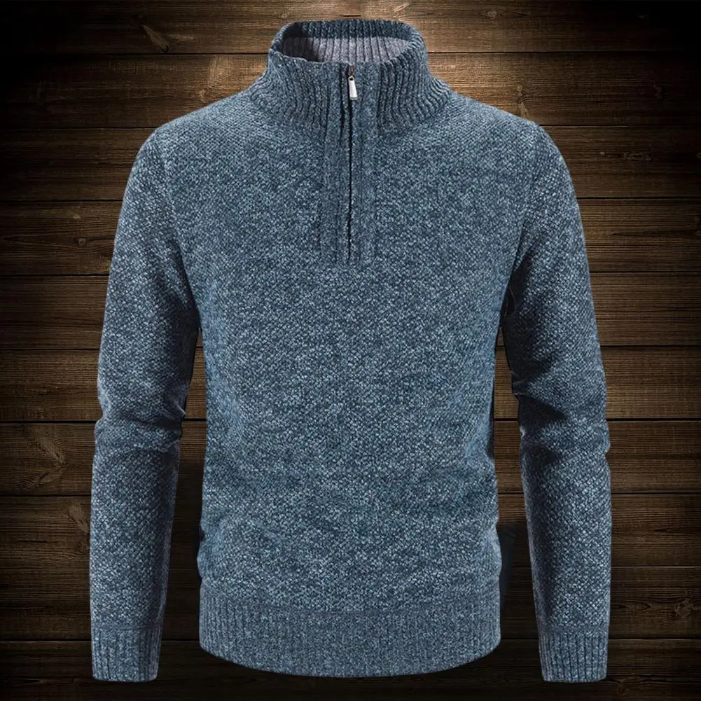 Solid Color Long-sleeve Shirt Elegant Men's Half Zipper Knit Sweater Coat with Stand Collar Stylish Outerwear for Daily Wear
Solid Color Long-sleeve Shirt Elegant Men's Half Zipper Knit Sweater Coat with Stand Collar Stylish Outerwear for Daily Wear