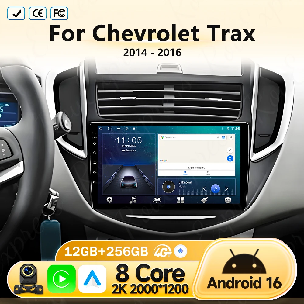 Android 16 Car Radio For Chevrolet Trax 2014 - 2016 Multimedia Video Player Auto Stereo GPS Navigation Carplay Head Unit Screen
Android 16 Car Radio For Chevrolet Trax 2014 - 2016 Multimedia Video Player Auto Stereo GPS Navigation Carplay Head Unit Screen