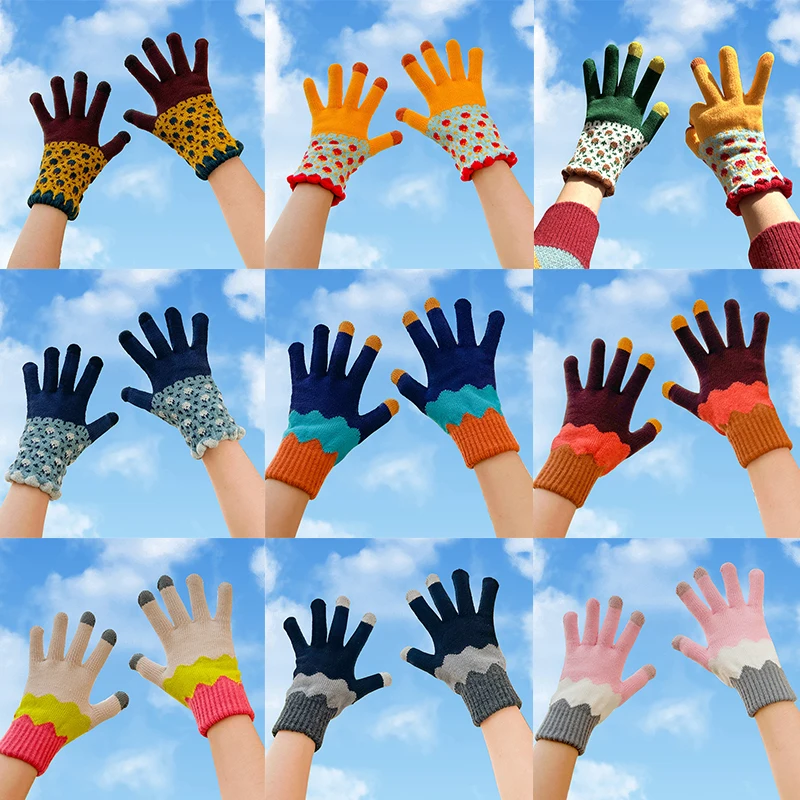 Creative Full Finger Windproof Knit Gloves For Women Floral Print Touch Screen Cycling Gloves
Creative Full Finger Windproof Knit Gloves For Women Floral Print Touch Screen Cycling Gloves