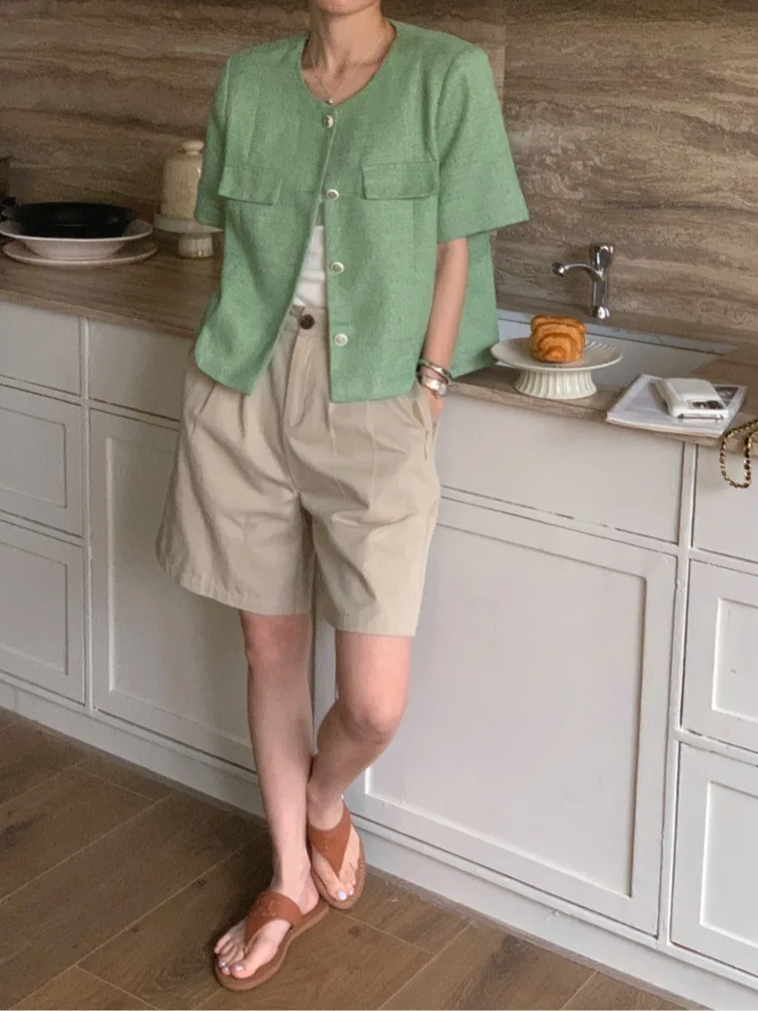 Retro ort Sve Single Button Casual Women's Faion Sensation High End Feel Length Open Cardigan Top 
Retro ort Sve Single Button Casual Women's Faion Sensation High End Feel Length Open Cardigan Top