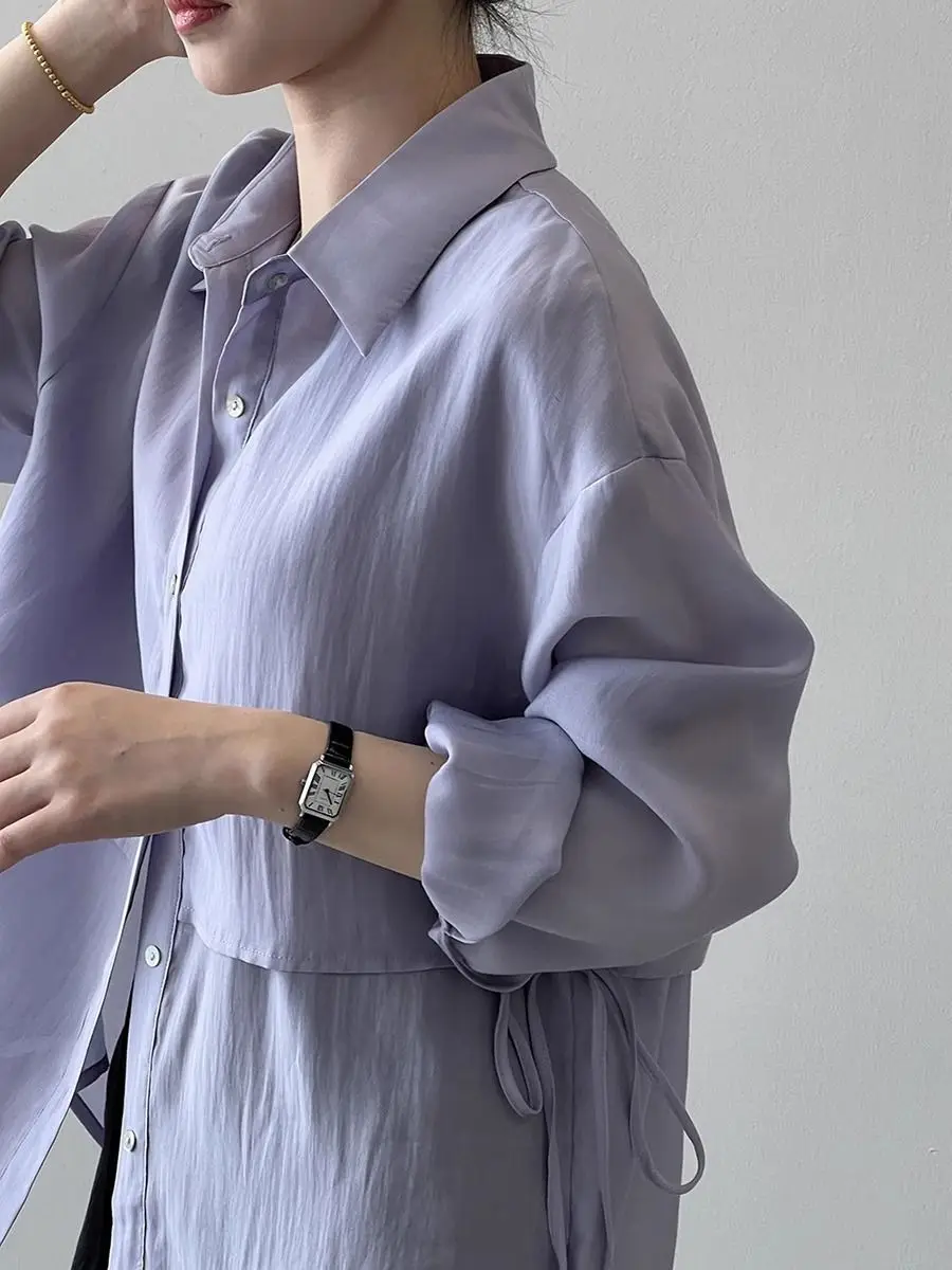 Fake Two-piece Tie-shirt for Women Spring/Summer 2025 Collection Collared Loose-fitting Long-sleeved Top with Temperament
Fake Two-piece Tie-shirt for Women Spring/Summer 2025 Collection Collared Loose-fitting Long-sleeved Top with Temperament