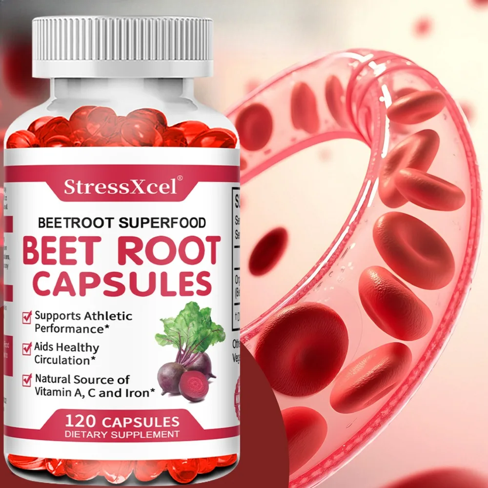 Beetroot Capsules, Contain Natural Vitamins A and C and Iron, Daily Energy Supplement, Promote Healthy Blood Circulation
Beetroot Capsules, Contain Natural Vitamins A and C and Iron, Daily Energy Supplement, Promote Healthy Blood Circulation