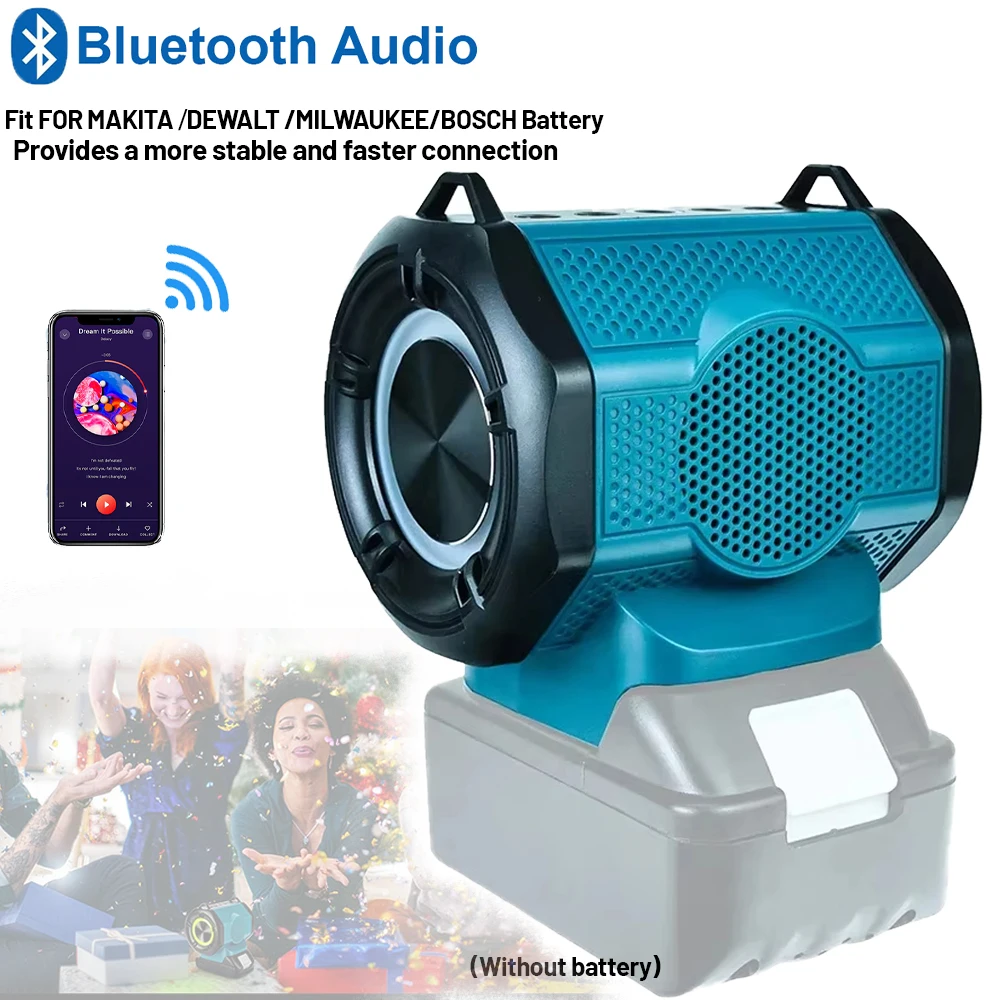 NEW Bluetooth Speaker For Milwaukee/Makita/Dewalt/Bosch 18V 20V Battery With USB Type-C Port Charge Player Loudspeaker Amplifier
NEW Bluetooth Speaker For Milwaukee/Makita/Dewalt/Bosch 18V 20V Battery With USB Type-C Port Charge Player Loudspeaker Amplifier