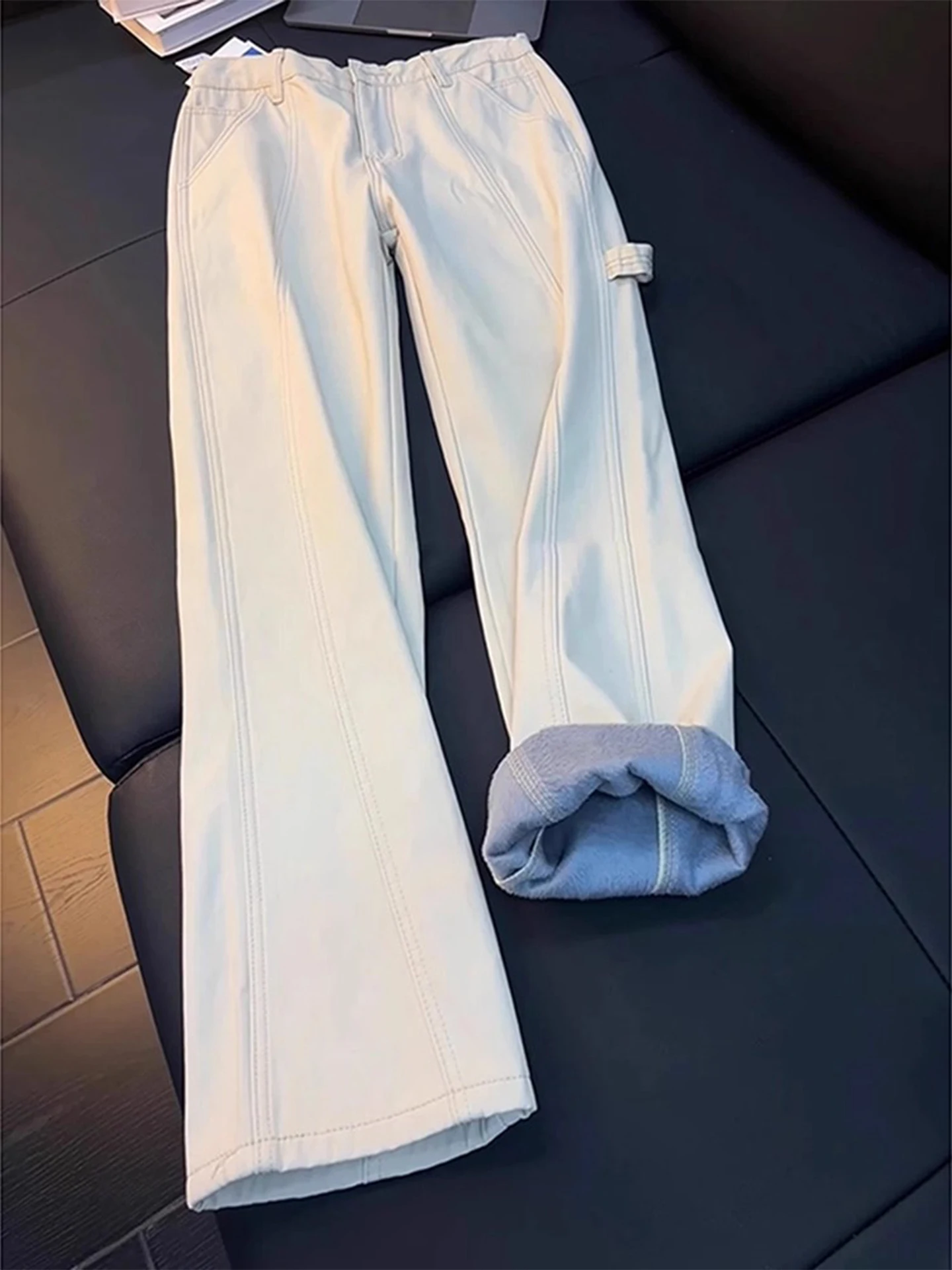 Men's Winter Thiened Fce Lined Curved Knife Jeans High Waist Straight Leg Casual Warm Bootcut American High Street Sle
Men's Winter Thiened Fce Lined Curved Knife Jeans High Waist Straight Leg Casual Warm Bootcut American High Street Sle