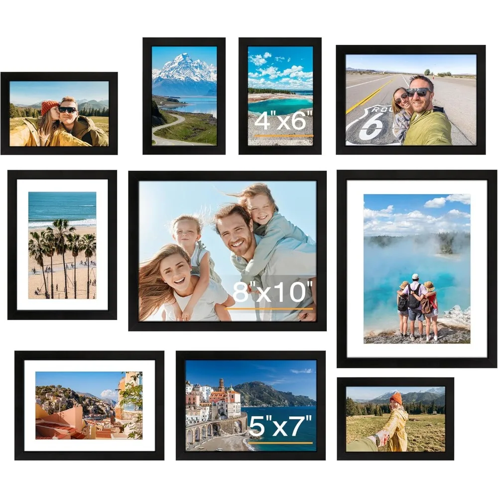 Ten Piece Black Photo Frame Set for Gallery Wall or Tabletop Display
Ten Piece Black Photo Frame Set for Gallery Wall or Tabletop Display