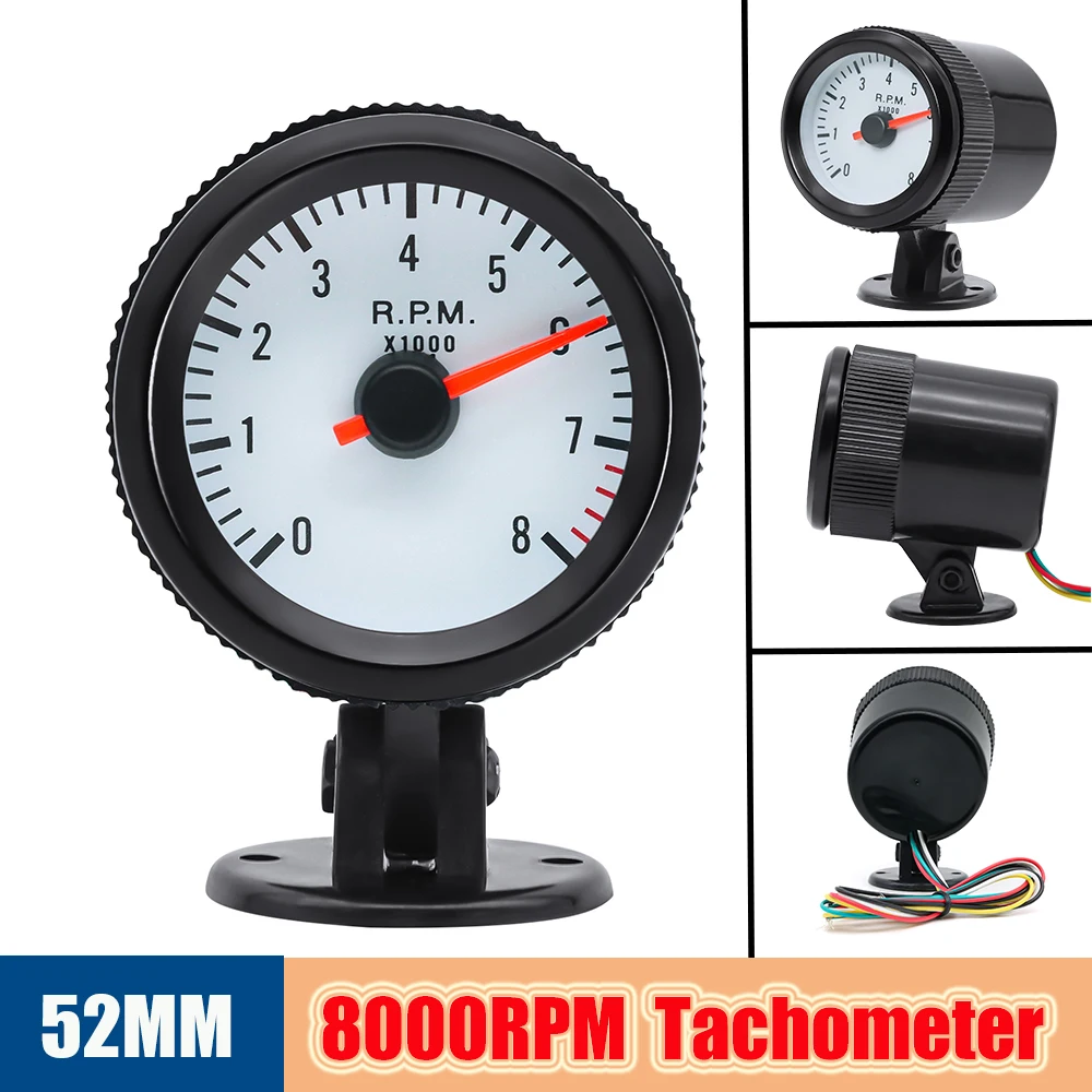 2"52MM RPM Meter Car Racing Tachometer Outboard 8000RPM Tach Gauge Analog Black Case Blue LED For 1-8 Cylinders Gasoline Car 12V
2"52MM RPM Meter Car Racing Tachometer Outboard 8000RPM Tach Gauge Analog Black Case Blue LED For 1-8 Cylinders Gasoline Car 12V